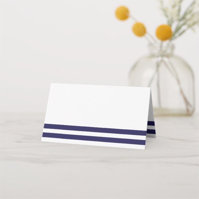 Navy Striped Place Card (Front)