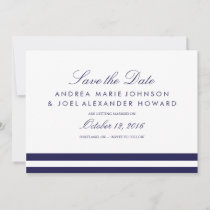 Navy Striped Wedding Save the Date