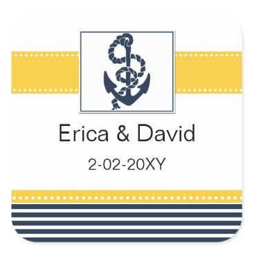 navy stripes,anchor, nautical favor stickers