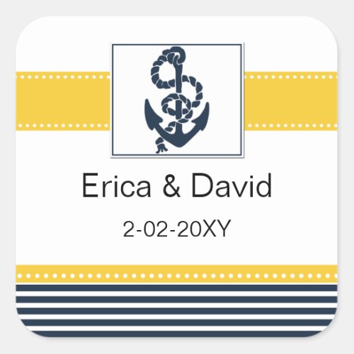 navy stripesanchor nautical favor stickers