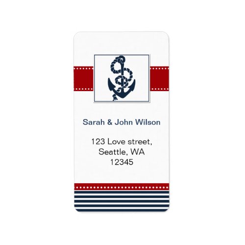 navy stripes anchor nautical wedding labels