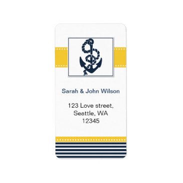 navy stripes,anchor, nautical wedding labels