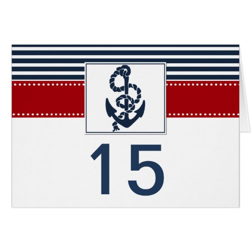 navy stripes anchor nautical wedding table number