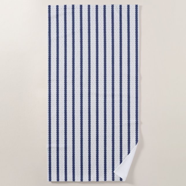 Navy & Stripes  Beach Towel (Front)