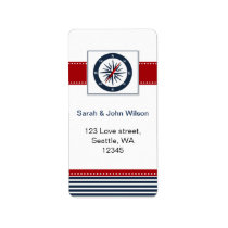 navy stripes,compass, nautical wedding labels