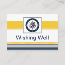 navy stripes,compass, nautical wishing well card