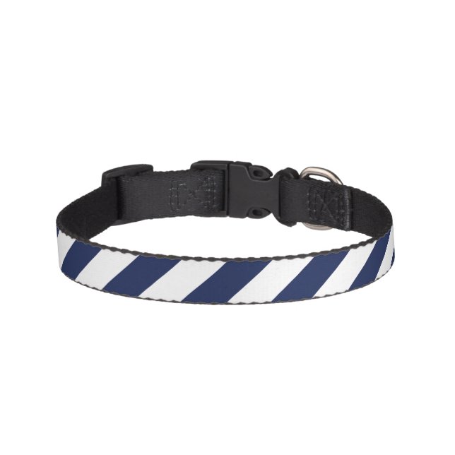 Navy Stripes Dog Collar (Front)
