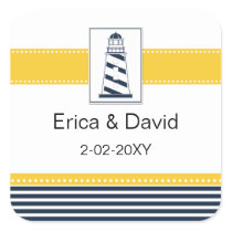 navy stripes,lighthouse, nautical favor stickers