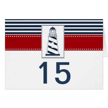 navy stripes,lighthouse nautical table number