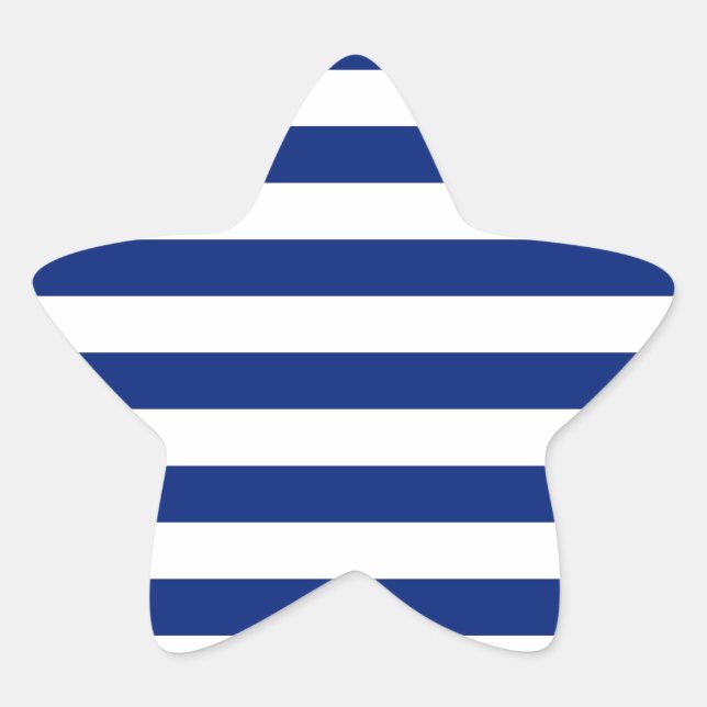 Navy Stripes Nautical Decor Star Sticker (Front)