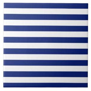 Navy Stripes Nautical Decor Tile