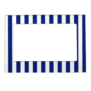 Navy Stripes Nautical Pattern Magnetic Picture Frame
