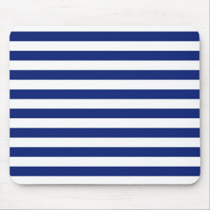 Navy Stripes Nautical Pattern Mouse Pad