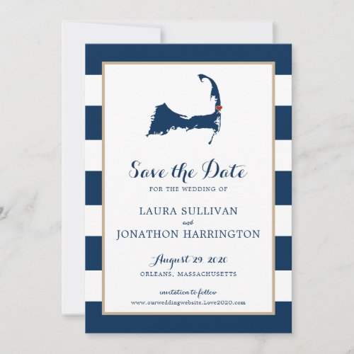 Navy Stripes Orleans Cape Cod Save the Date