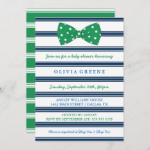 Navy Stripes & Polka Dot Bow | Baby Shower