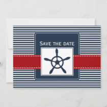 navy stripes, rudder, nautical save the date
