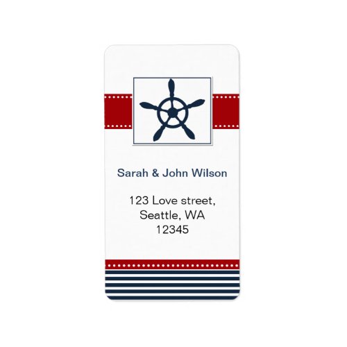 navy stripes rudder nautical wedding labels