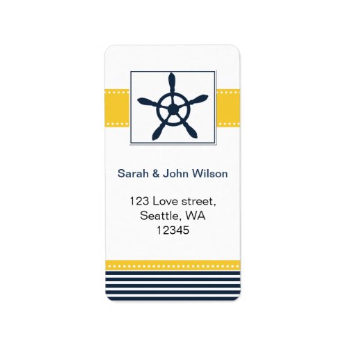 navy stripes rudder nautical wedding labels