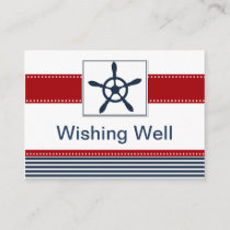 navy stripes, rudder, nautical wishing well card