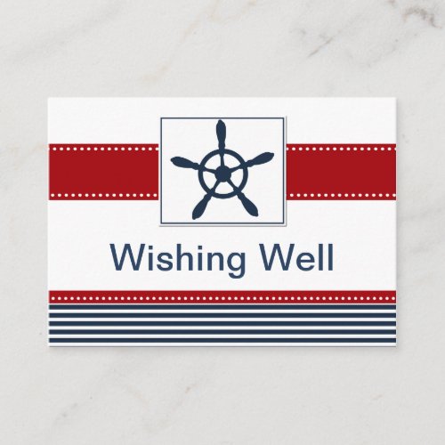 navy stripes rudder nautical wishing well card