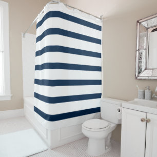 Navy Stripes Shower Curtain
