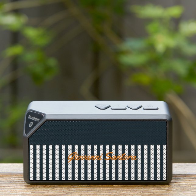 Navy Stripes | The Modern Gentleman's Monogram Bluetooth Speaker (Insitu(Outdoor))