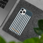 Navy Stripes | The Modern Gentleman's Monogram iPhone 15 Pro Max Case<br><div class="desc">Phone cases provide an opportunity to let your personality shine. Your phone case can be selected to show off your great fashion sense, let people know about a beloved hobby or interest, or maintain a sleek and professional look for the workplace. The pinstripes navy suit is a classic men’s wardrobe...</div>