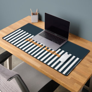 Navy Stripes The Modern Gentleman's Monogram Desk Mat