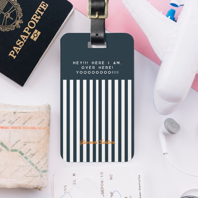 Navy Stripes | The Modern Gentleman's Monogram Luggage Tag (Creator Uploaded)