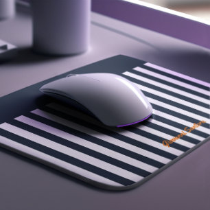 Navy Stripes The Modern Gentleman's Monogram Mouse Pad