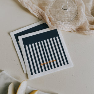 Navy Stripes   The Modern Gentleman's Monogram Napkins