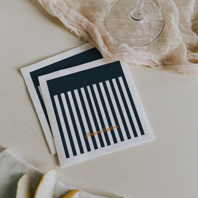 Navy Stripes | The Modern Gentleman's Monogram Napkins (Creator Uploaded)