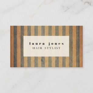 Navy Stripes Wallpaper Hair Stylist Template Business Card