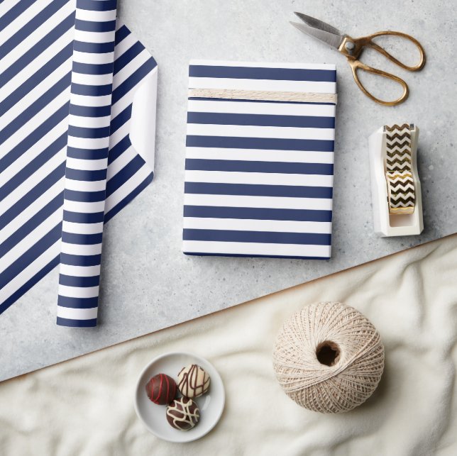 Navy Stripes Wrapping Paper (Crafts)