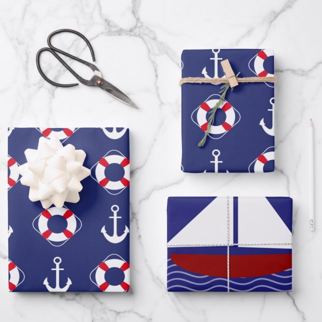 Navy style beautiful paper for your gifts (Front)