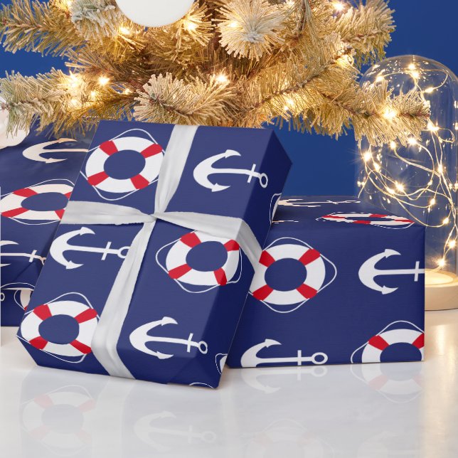Navy style blue wrapping paper (Holidays)