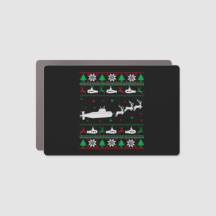 Navy Submarine Submariner Ugly Christmas Sweater Car Magnet
