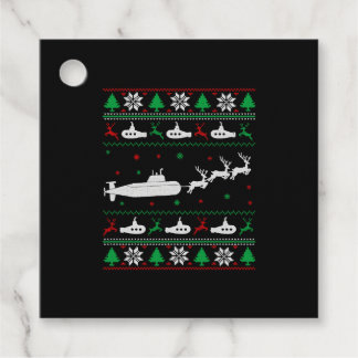 Navy Submarine Submariner Ugly Christmas Sweater Favor Tags