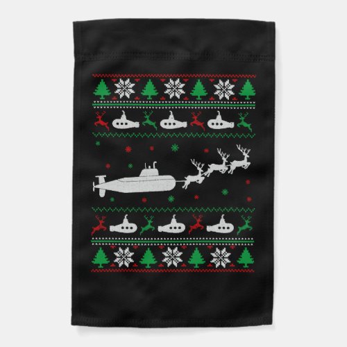 Navy Submarine Submariner Ugly Christmas Sweater Garden Flag