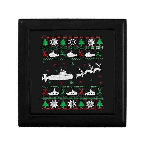 Navy Submarine Submariner Ugly Christmas Sweater Gift Box