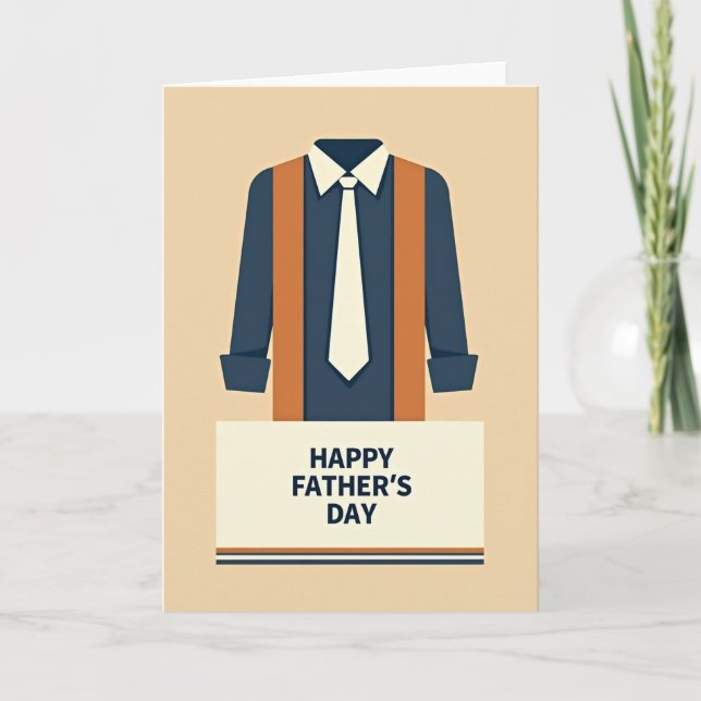 Navy Suit Fathers Day Card (Front)