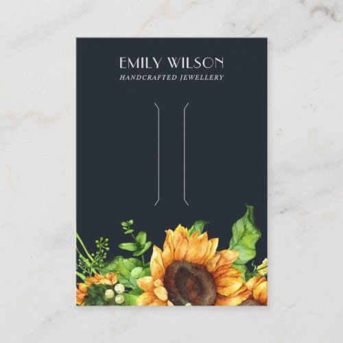 NAVY SUNFLOWER FALL AUTUMN HAIR CLIP DISPLAY CARD