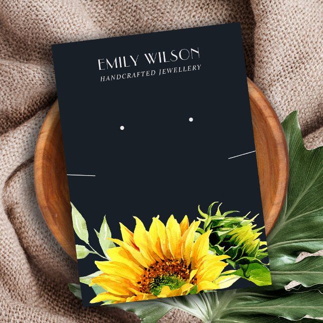 NAVY SUNFLOWER FALL NECKLACE EARRING DISPLAY CARD (Creator Uploaded)