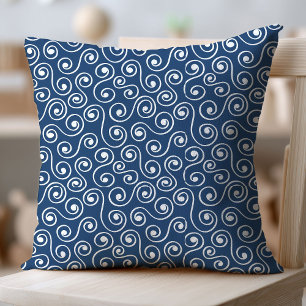 Navy Swirls Pillow Rainbow Boho Baby Room Style