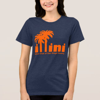 Navy T-shirt with San Diego Illini Logo Tri-Blend Shirt