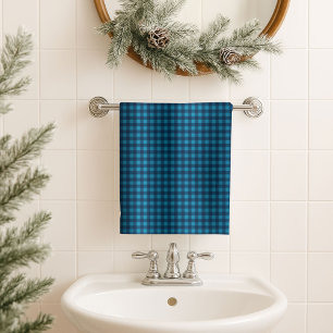 Navy Tartan Bath Towel Gift Cabin-Inspired Decor