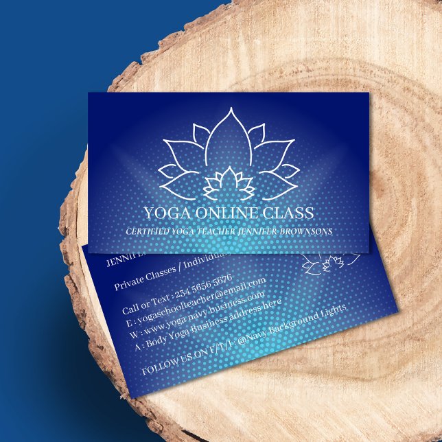 Navy Teacher Private Yoga Business Card (Creator Uploaded)