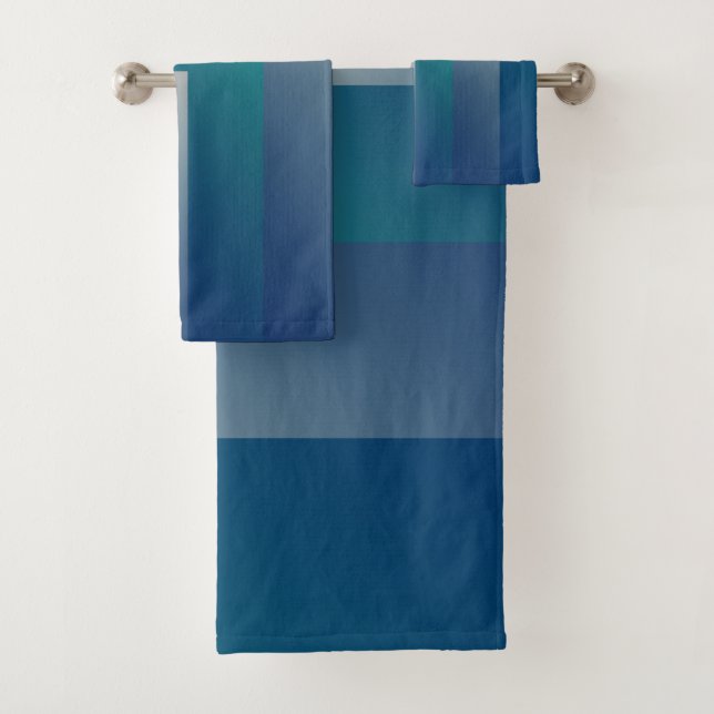 Navy teal gray bath towel set (Insitu)