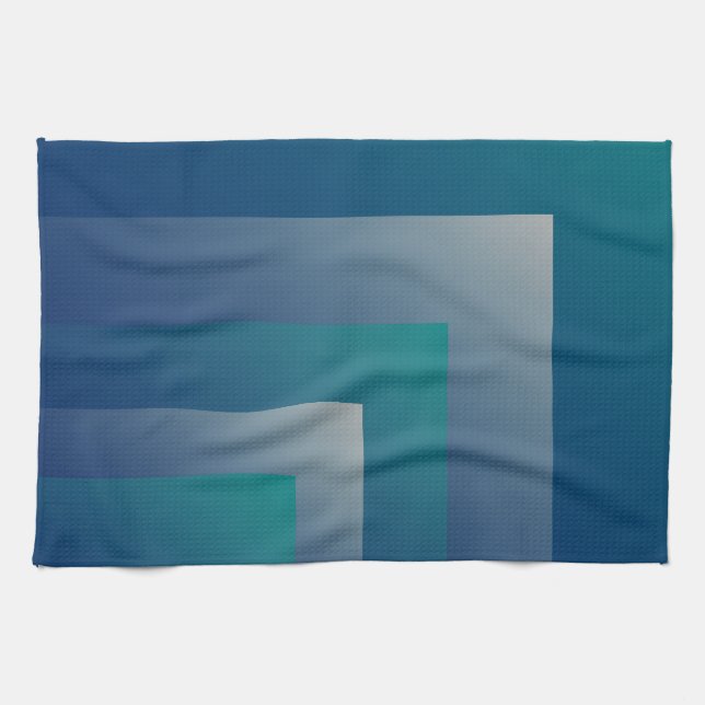 Navy teal gray kitchen towel (Horizontal)