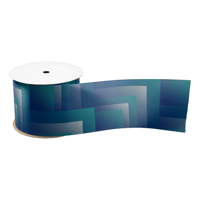 Navy teal gray satin ribbon (Spool)